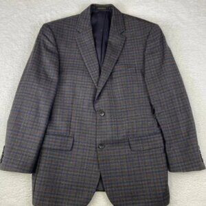 JOS‎ A BANK Blazer Mens 42R Club Monaco Grant Navy Plaid Wool Cashmere E. Thomas